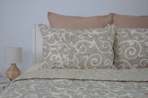 Покрывало + 2 Наволочки TEP ELEGANT COTTON 220 x 240 см Beige and White