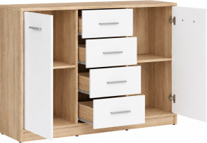 Comoda Yasen Nepo 2D4S Sonoma Oak/Pure White