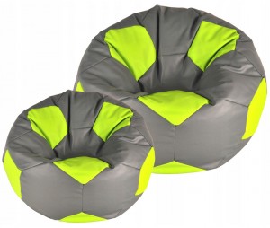 Кресло-мешок Bean Bag Мяч Eco 2XL Silver/Green