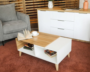 Журнальный столик MatroLuxe №1 Baroque Ristretto Oak / White Alaska