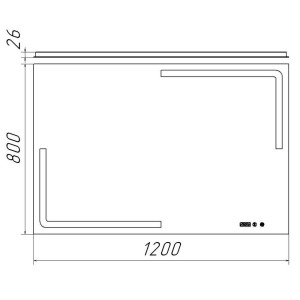 Oglindă cu iluminare LED Bayro Edge 120 x 80 cm 