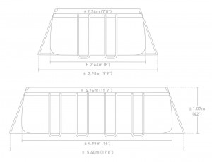 Бассейн Intex Prism Frame Rectangular 488x244x107cm 