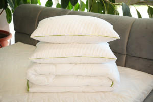 Set Plapuma + 2 perne Welpy Aloe Vera 200 x 220 cm 