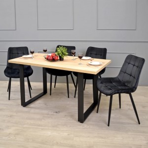 Masă de bucătărie DP Hana 150x80 cm Sonoma/Black