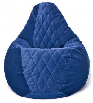 Кресло-мешок Bean Bag Груша "Maserrati" Ромб XL Blue