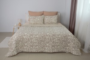 Покрывало + 2 Наволочки TEP ELEGANT COTTON Beige and White