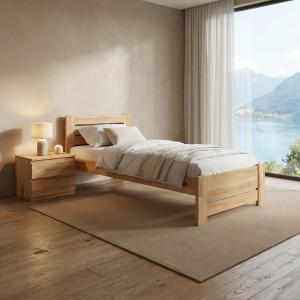 Pat din lemn KLEN Karoline 90 x 200 cm Natural