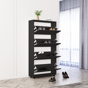 Dulap pentru pantofi Mobildor Leo 4 uși 164x60x27 cm Anthracite