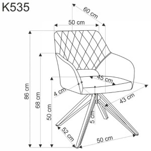 Scaun pentru bucătărie Halmar K535 Beige