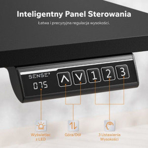 Masă gaming Sense7 Nojo Light 120 x 60 cm Black