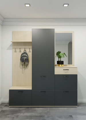 Прихожая AM Ferara (2,4,5) Дуб/Графит