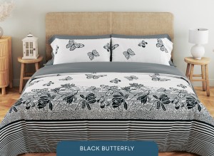 Set de lenjerie pentru pat Relaxe Home Soft Dreams 200 x 220 cm Black Butterfly