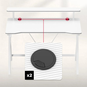 Masă gaming Hero 1.9 White