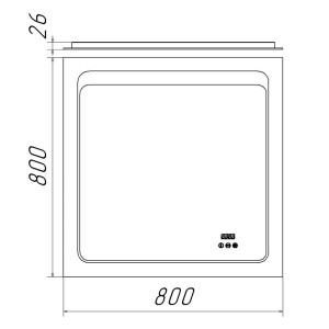 Oglindă cu iluminare LED Bayro Alfa 3C 80 x 80 cm 