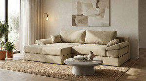 Canapea de colț extensibilă Atlas Silk Rosa 18