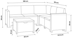 Набор садовой мебели Bica Nebraska Corner Graphite