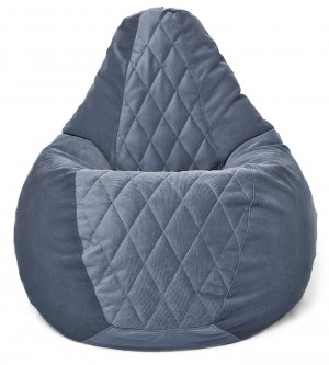 Кресло-мешок Bean Bag Груша "Maserrati" Ромб L Grey