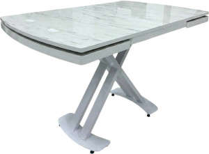 Masă extensibilă Magnus Belgrad Marmo high gloss & white legs