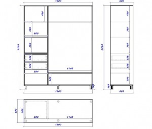 Dulap-cupe Mobildor Aron 180x220x60 cm Sonoma