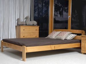 Pat din lemn MM Sara 140 x 200 cm Beige