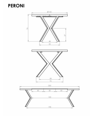 Masă extensibilă Halmar Peroni Golden oak / White