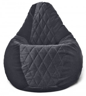 Fotoliu sac Bean Bag Pară "Maserrati" Romb L Dark Grey