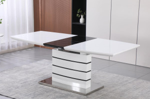 Masă extensibilă Yasen DT - 2418 White+Black