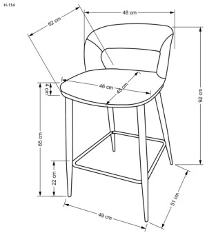 Scaun de bar Halmar H114 Grey