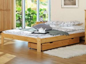 Pat din lemn MM Ada 160 x 200 cm Beige
