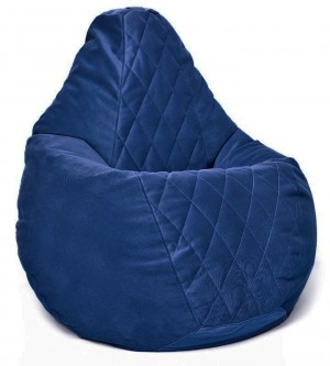 Fotoliu sac Bean Bag Pară "Maserrati" Romb Blue