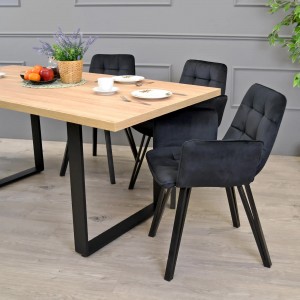 Masă de bucătărie DP Hana 180x90 cm Sonoma/Black