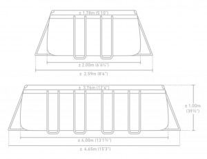 Piscină Intex Prism Frame Rectangular 400x200x100cm 