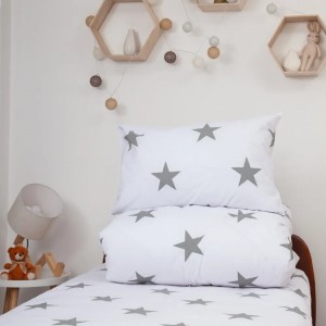 Подростковое постельное бельё "Soft Dreams" 145 x 210 см Stars Grey