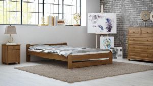 Pat din lemn MM Niva 160 x 200 cm Stejar