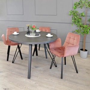 Кухонный стол DP Tokyo Rondo 130x130x75 см Черный мрамор/Black