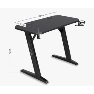 Masă gaming Sense7 Nomad Basic 120 x 60 cm Black