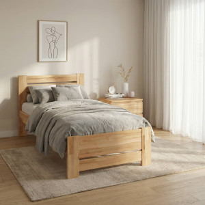 Pat din lemn KLEN Karoline 90 x 200 cm Natural