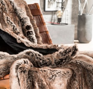 Покрывало Blanket Fur Bugatti 150 x 200 см Black/Grey
