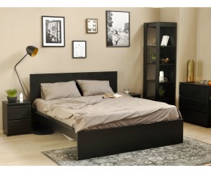 Кровать Fabrik Home Linia Uno 160 x 200 см Черный ясень