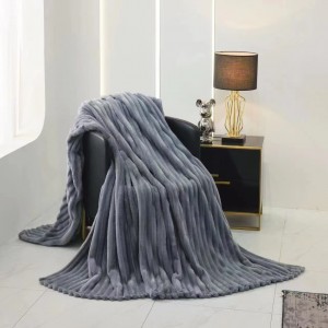 Покрывало Relaxe Home Striped Fleece Grey