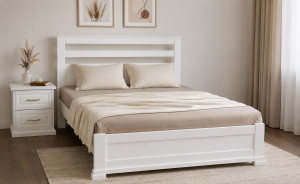 Деревянная кровать Mebel Lev LORD 180 x 200 см Белый