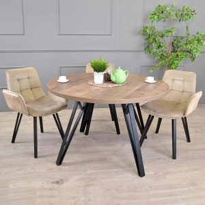 Masă de bucătărie DP Tokyo Rondo 130x130x75 cm Colonial/Black