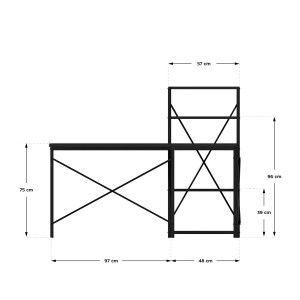 Masă de colț pentru calculator Leader 5.9 Black