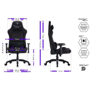 Fotoliu gaming Sense7 Spellcaster Senshi Edition XL Fabric Black