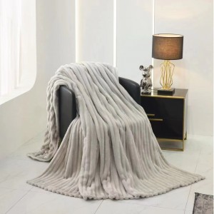 Cuvertura Relaxe Home Striped Fleece Light Grey