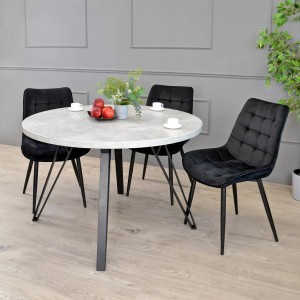 Masă de bucătărie DP Tokyo Rondo 130x130x75 cm Beton/Black