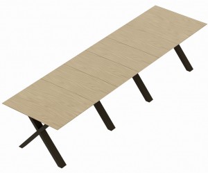 Masă extensibilă DP Madrid Natural Wood+Black Legs