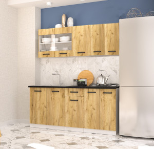 Bucătărie în serie Yasen Samanta 2.0 m White Artisan Oak
