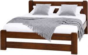 Pat din lemn Mebel Lev LIRA 180 x 200 cm Nuc închis