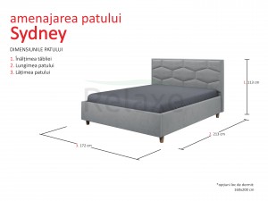 Кровать Sydney 160 x 200 см Dark Grey